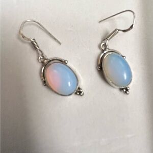 Elegant Silver and Opalite Dangle Earrings